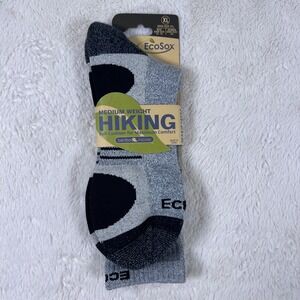 EcoSox Mens‎ XL Hiking Socks Bamboo Viscose Medium Weight Full Cushion Grey NEW